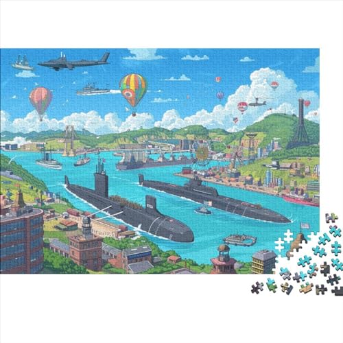 Submarines Fortgeschrittene Puzzles 300 Teile Für Erwachsene Cartoon Herausforderung Geeignet Für Erwachsene Farbe Puzzle Souvenirs 300pcs (40x28cm) von JDDEISKKE