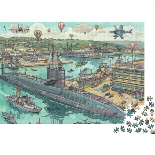 Submarines Fortgeschrittene Puzzles 300 Teile Für Erwachsene Cartoon Stress Abbauen Geeignet Für Erwachsene Farbe Puzzle Geschenk 300pcs (40x28cm) von JDDEISKKE