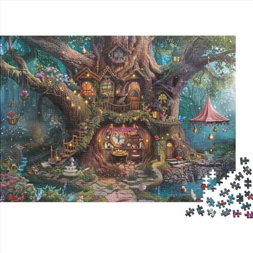 Treehouse Fortgeschrittene Puzzles 300 Teile Puzzlespiel Mit Poster Dreamy Stress Abbauen Geeignet Für Erwachsene Farbe Puzzle Souvenirs 300pcs (40x28cm) von JDDEISKKE