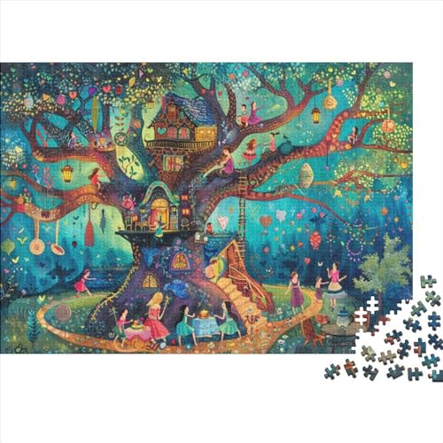 Treehouse Fortgeschrittene Puzzles 300 Teile Puzzlespiel Mit Poster Dreamy Stress Abbauen Geeignet Für Erwachsene Farbe Puzzle Souvenirs 300pcs (40x28cm) von JDDEISKKE