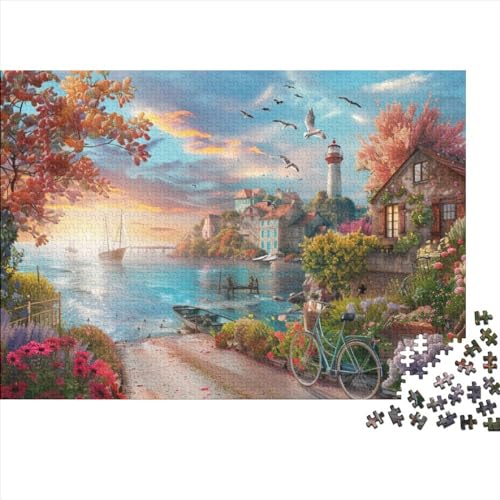 Village Fortgeschrittene Puzzles 300 Teile Für Erwachsene Fantasy Realism Style Stress Abbauen Geeignet Für Erwachsene Farbe Puzzle Einzigartige Geschenke 300pcs (40x28cm) von JDDEISKKE