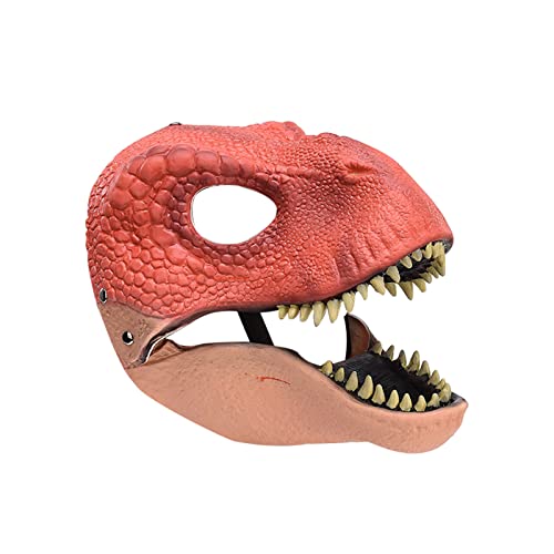 JDEFARF Männer-Maskerade-Dinosaurier-Maske, Latex-Dinosaurier-Maske, Dinosaurier-Kopf mit öffnendem Kiefer, Dino-Maske für Party(Braun) von JDEFARF