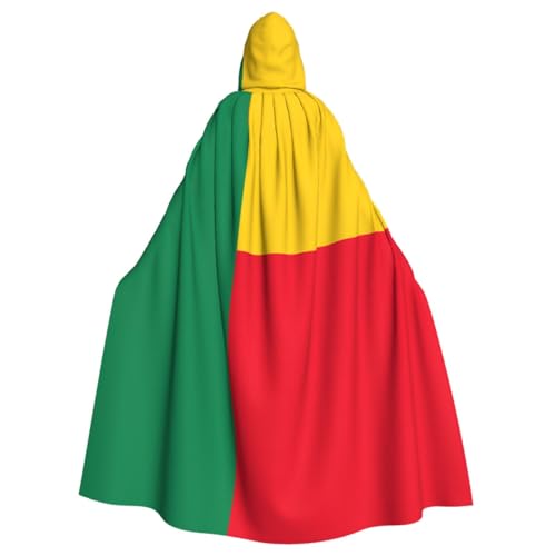 JDFHGNU Umhang mit Kapuze für Erwachsene, Unisex, Hexenumhang, Weihnachten, Party, Umhang, Flagge von Benin, Muster von JDFHGNU