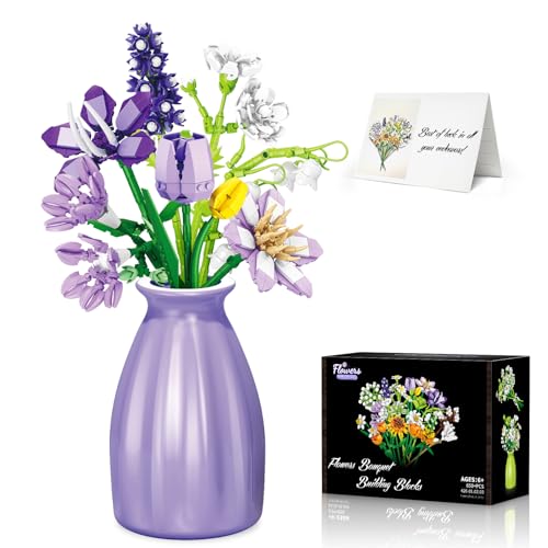 JDMDKB Bausteine Blumen Set, Blumen Bauspielzeugsets Heimdeko Botanical Spielzeug 659-teiligemit, ideal für Weihnachts-, Muttertags- oder Valentinstagsgeschenke von JDMDKB