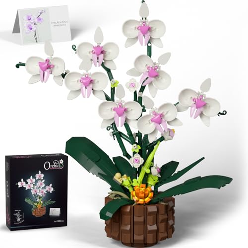 JDMDKB Orchidee Blumen Bausteine, Pflanze Bauklötze Kit für Alter 6+ Kinder und Erwachsene, Beste Geschenkidee für Bauklötze Enthusiasten（1004 PCS） von JDMDKB