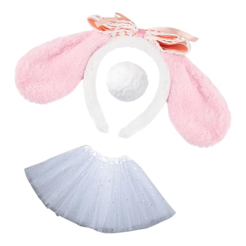 JDNH Hundekostüme für Kinder, Mädchen, Hundeohren, Stirnband, Schwanz, Tutus, Rock, Halloween, Tier, Cosplay-Zubehör von JDNH