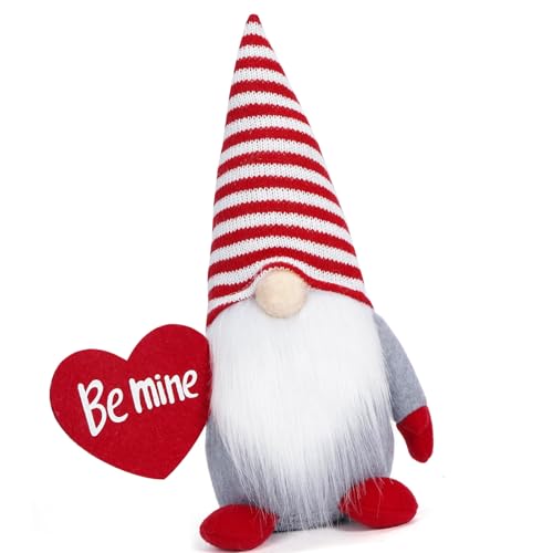 JDNH Valentinstag Streifenhut Gefüllte Plüschpuppen Mit Herz Liebe Skandinavische Tomtes Tisch Ornament Hochzeit Geschenk von JDNH