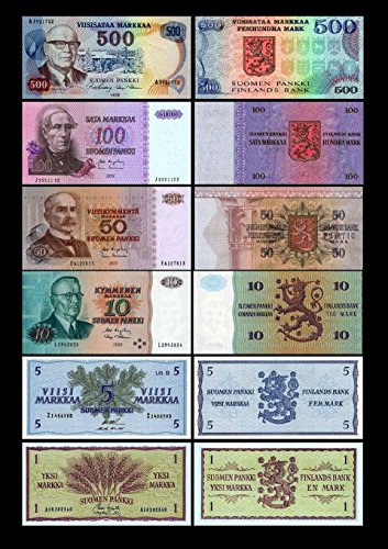 *** 1-1000 finnische Mark - 1. + 2. Serie - Alte Währung - 12 Banknoten - Reproduktion *** von JDS Collection