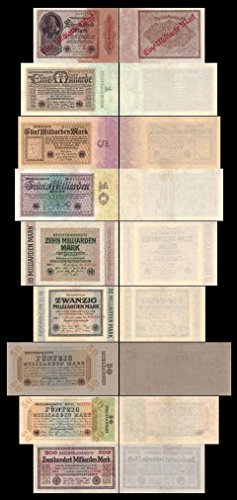 *** 1-200 Milliarden Mark 9 Reichsbanknoten Sept - Okt 1923-7.Ausgabe - Pick 113-121 - Reproduktion *** von JDS Collection