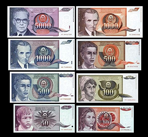 *** 10-5000 Jugoslawische Dinar - 8 Banknoten - 2.Serie - Reproduktion *** von JDS Collection