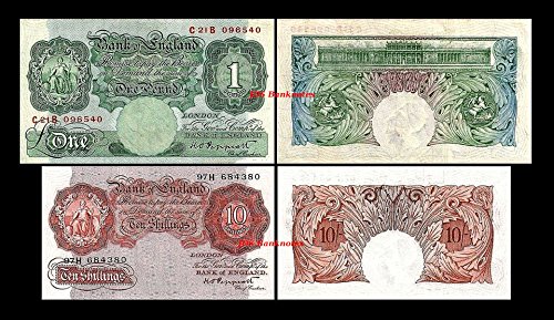 *** 10 Shillings + 1 englisches Pound - Ausgabe ND 1948-1960 - alte Währung - Reproduktion *** von JDS Collection