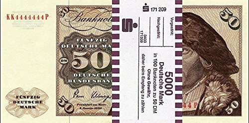 *** 100 x 50 DM, Deutsche Mark, Geldscheine 1980, mit Banderole - Reproduktion *** von JDS Collection