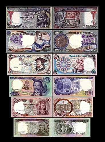 *** 20-1000 portugiesische Escudos - 5.Serie - 1968-1982 - 6 Banknoten - Reproduktion *** von JDS Collection