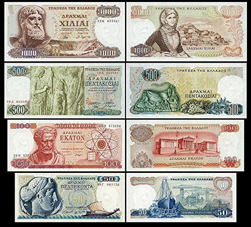 *** 50-1000 griechische Drachmai - 4 Banknoten - 2.Serie - 1964-1970 - Reproduktion *** von JDS Collection