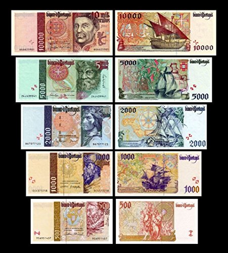 *** 500-10000 portugiesische Escudos - 1.Serie - 1995-2000 - 5 Banknoten - Reproduktion *** von JDS Collection