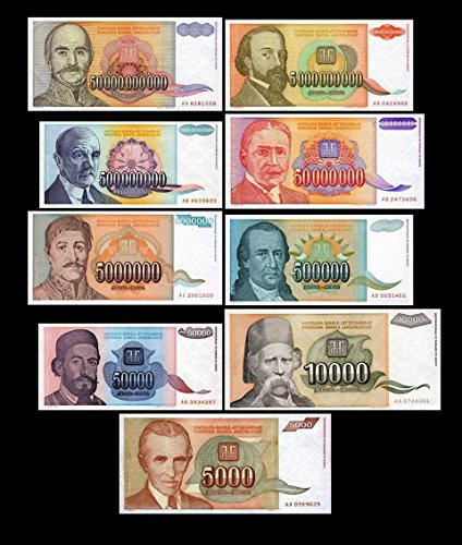 *** 5000-50000000000 Jugoslawische Dinar - 9 Banknoten - 4.Serie - Reproduktion *** von JDS Collection