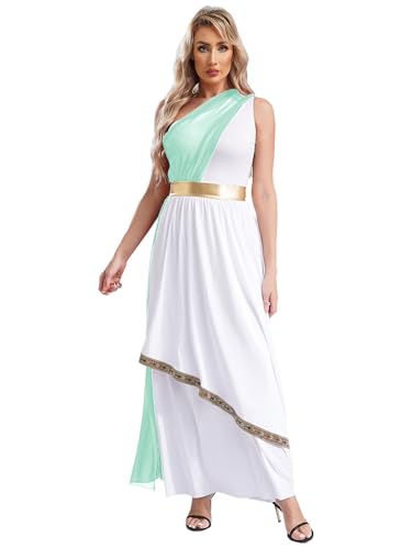 JEATHA Damen Antike griechische Göttin Cosplay Kleid olympische Göttin Kostüm Römer Griechen Maxikleid Party Cosplay Halloween Kostüme Minzgrün 3XL von JEATHA