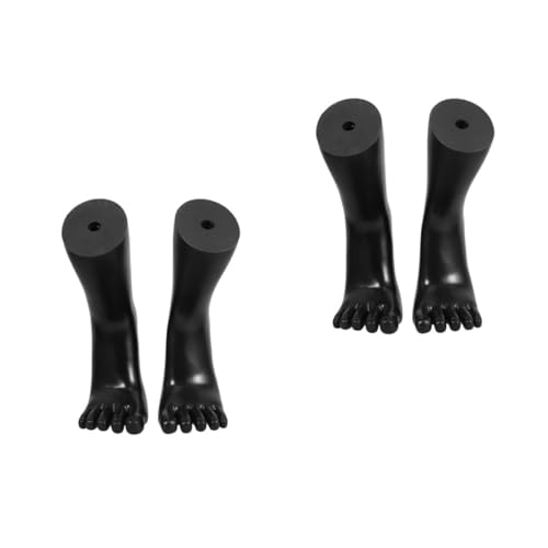 JECOMPRIS 2 Paar Fußformen Für Den Einzelhandel Fußschuhmodell Schaufensterpuppenbeine Weiblich Mannequin-fuß Aus Silikon Kunststoff-fußmodell Für Frauen Socken Zeigen Black Plastik von JECOMPRIS