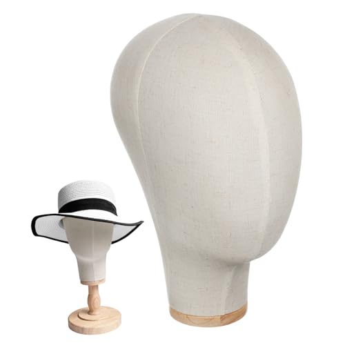 JECOMPRIS 2St Modellständer Hut-Display-Kopf Make-up Schaufensterpuppe Puppe Perücke Torso wig stand schmuck display schnapsgläser Schmuck Schaufensterpuppenständer Kopfstand zeigen Leinen- von JECOMPRIS