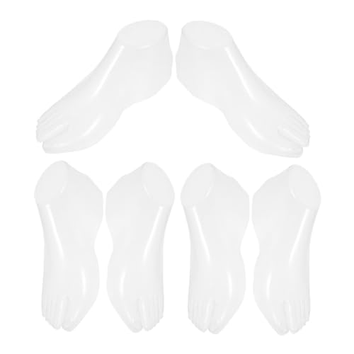 JECOMPRIS 3 Paare Fußform-stützschuhe Falsche Füße Schuhe Unterstützen Shaper Schuhe Liefern Schuhfüller Socken-modelle Schuhformen Mannequin-füße Schuhformer Sockenständer Transparent Pp von JECOMPRIS