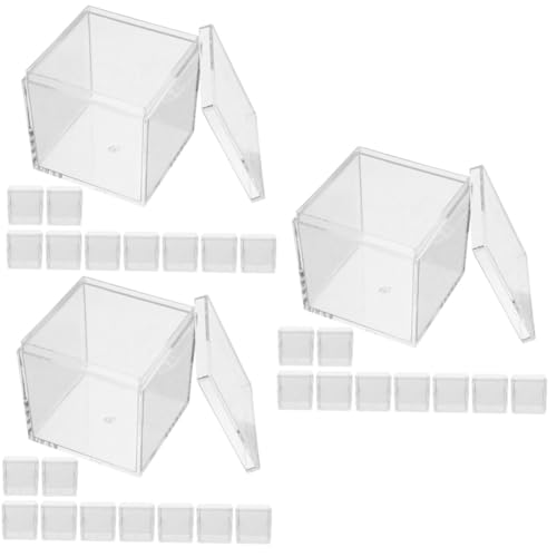 JECOMPRIS 3 Sätze Transparente Kunststoffbox Acryl Vitrine Box Aufbewahrungsdose Vorratsboxen Aufbewarhungsbox Auto Container Würfel Musterkoffer Für Proben 10 Stück * 3 von JECOMPRIS