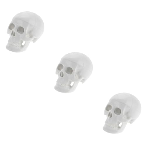 JECOMPRIS 3st Schädelmodell Anatomischer Kopfknochen Künstliche Schädelverzierung Schädelfiguren Schädel Medizinisches Modell Halloween-schädeldekoration Schädelknochenmodell Pvc Weiß von JECOMPRIS