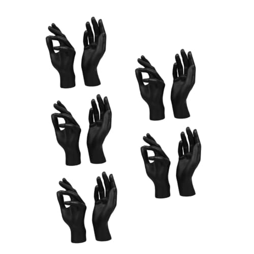 JECOMPRIS 5 Sätze Handmodell-requisiten Präsentationsständer Für Handschmuck Fingerstatue Handgesten-skulptur Handkunstwerke Handschmuckhalter Handminiaturen Black Plastik 2 Stück * 5 von JECOMPRIS