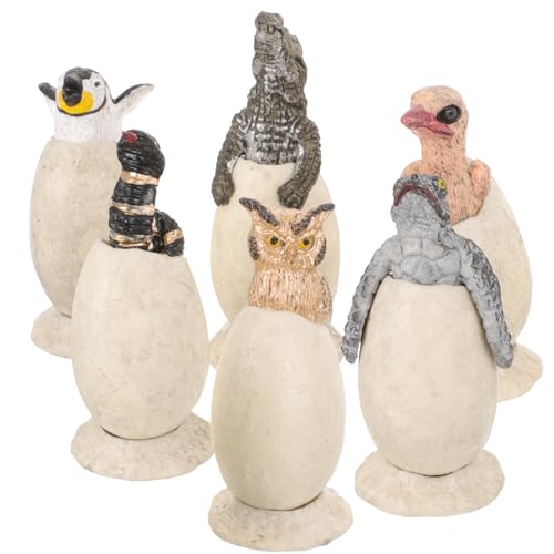 JECOMPRIS 6st Brutei-modell Tiermodell Dinosaurier-ei- Tierei-modelle Schlüpfende Tiere Tier-eier- Für Kinderspielzeug Tierspielzeug Pinguin-ei- Harz von JECOMPRIS