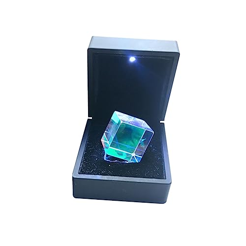 JECOMPRIS Glaswürfel Elementwürfel dichroitischer Würfel optischer Würfel optisches Prisma Würfel aus Wolfram Würfelprisma Prismenwürfel Lichtwürfel present box RGB-Würfel Dispersionsprisma von JECOMPRIS