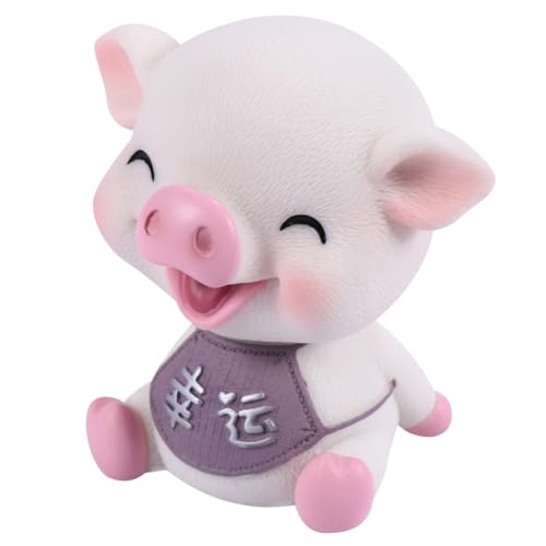 JECOMPRIS Wackelkopf Schweinchen Auto Innenraum Dekor Resin Figur Glücksbringer Mini Armaturenbrett Ornament Schüttelnder Kopf für Fahrzeug Schreibtisch Rosa JECOMPRIS Wackelkopf Schweinchen Auto Innenraum Dekor Resin Figur Glücksbringer Mini Armaturenbrett Ornament Schüttelnder Kopf für Fahrzeug Schreibtisch Rosa von JECOMPRIS