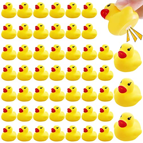 JEFFOUOO 50 Stück Badeente,Quietscheente,Badeenten,Quietscheentchen,Gummiente,Gummi Ducky Badespielzeug, Gummienten Badewannenspielzeug für Dusch, Geburtstags, Partyartikel von JEFFOUOO