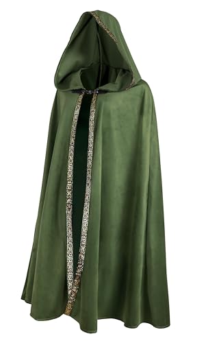 JEGERMIG Renaissance Kapuzenumhang Feenkostüm Mittelalter Cosplay Zauberer Hexenumhang, Grün , one-size JEGERMIG Renaissance Kapuzenumhang Feenkostüm Mittelalter Cosplay Zauberer Hexenumhang, Grün , one-size von JEGERMIG