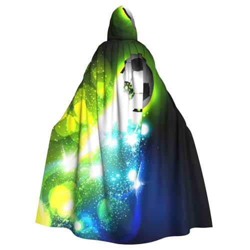 JEJEA Coole Fußball-Druck, Hexen-Zauberer, Kapuzenumhang, Erwachsenen-Halloween-Partyumhang, für Hexe, Vampir, Cosplay-Kostüm JEJEA Coole Fußball-Druck, Hexen-Zauberer, Kapuzenumhang, Erwachsenen-Halloween-Partyumhang, für Hexe, Vampir, Cosplay-Kostüm von JEJEA