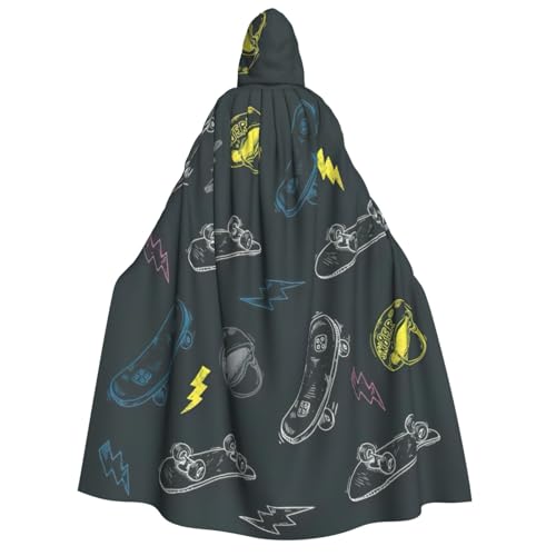 JEJEA Graffiti-Skateboard-Druck, Halloween-Kapuzenumhang, Unisex, für Cosplay, Weihnachten, Party, Gastgeschenke, Hexen-Outfits JEJEA Graffiti-Skateboard-Druck, Halloween-Kapuzenumhang, Unisex, für Cosplay, Weihnachten, Party, Gastgeschenke, Hexen-Outfits von JEJEA