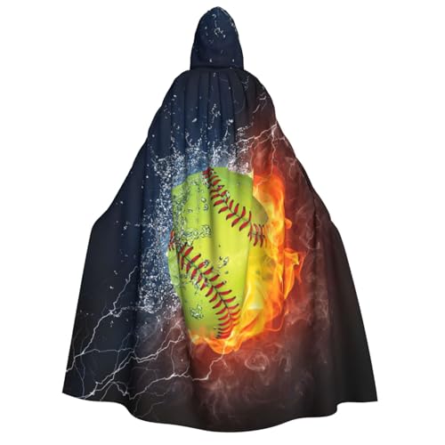 JEJEA Halloween-Kapuzenumhang mit Softball-Druck, Unisex, für Cosplay, Weihnachten, Party, Gastgeschenke, Hexen-Outfits JEJEA Halloween-Kapuzenumhang mit Softball-Druck, Unisex, für Cosplay, Weihnachten, Party, Gastgeschenke, Hexen-Outfits von JEJEA