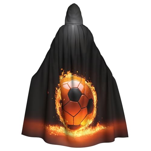 JEJEA Hexen-Zauberer-Umhang mit Kapuze, Fußball-Druck, Erwachsenen-Halloween-Party-Umhang, für Hexe, Vampir, Cosplay-Kostüm JEJEA Hexen-Zauberer-Umhang mit Kapuze, Fußball-Druck, Erwachsenen-Halloween-Party-Umhang, für Hexe, Vampir, Cosplay-Kostüm von JEJEA