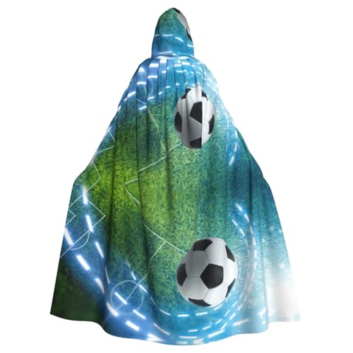 JEJEA Hexen-Zauberer-Umhang mit Kapuze, Fußball-Motiv, Erwachsenen-Halloween-Partyumhang, für Hexe, Vampir, Cosplay-Kostüm JEJEA Hexen-Zauberer-Umhang mit Kapuze, Fußball-Motiv, Erwachsenen-Halloween-Partyumhang, für Hexe, Vampir, Cosplay-Kostüm von JEJEA