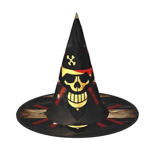 JEJEA Hexenhut zum Aufhängen, Piratenflagge, Halloween-Motiv, Zaubererhut, schwimmend für Party, Veranda, Hof, Dekoration, 1 Stück von JEJEA