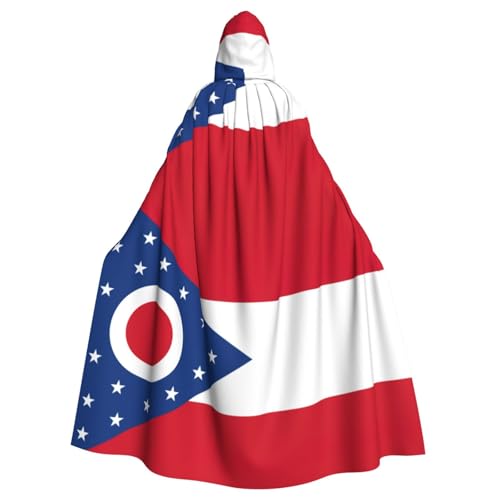 JEJEA Ohio Umhang mit Staatsflagge, Uni, Renaissance-Umhang, langer Umhang für Halloween, Cosplay-Kostüme von JEJEA