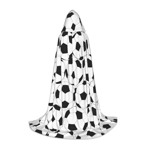 JEJEA Schwarz-weißes Fußball-Muster, für Halloween, Cosplay, Weihnachten, Party, Outfits, Zauberer-Robe, Halloween, Umhang, Mittelalter-Renaissance JEJEA Schwarz-weißes Fußball-Muster, für Halloween, Cosplay, Weihnachten, Party, Outfits, Zauberer-Robe, Halloween, Umhang, Mittelalter-Renaissance von JEJEA