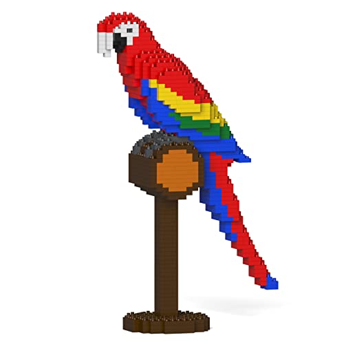 JEKCA | Scarlet Macaw 01S - Bausteine, Bausteine, Bausteine, Skulpturen zum Sammeln, Perfekte Geschenkidee von JEKCA