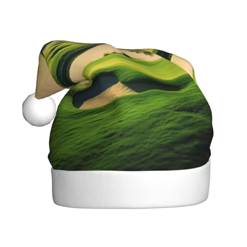 JEKYDOSD Weihnachtsmütze mit Golfplatz-Aufdruck, für Erwachsene, Weihnachtsmütze, Weihnachtsmannmützen für Erwachsene, Unisex von JEKYDOSD