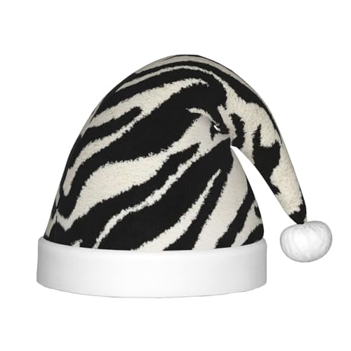 JEKYDOSD Weihnachtsmütze mit Zebra-Tiermuster für Kinder, festliche Weihnachtsmütze für Kinder von JEKYDOSD