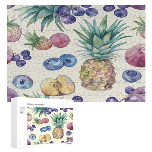 JEKYQ Puzzle 1000 500 300 Teile, personalisierte Fotos, Puzzle mit Aufbewahrungstasche, Obst- und Ananas-Puzzles, anspruchsvolles Bilderpuzzle, Herren, Damen, Heimdekoration, Holzpuzzles für Familie von JEKYQ