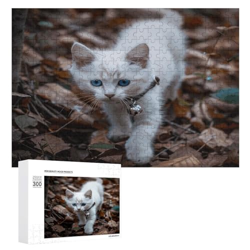 Puzzle 1000 500 300 Teile Personalisierte Fotos Puzzle mit Aufbewahrungstasche Blaue Augen Katze Puzzles Herausfordernde Bilderpuzzle Männer Frauen Wohnkultur Holzpuzzles für Familie von JEKYQ