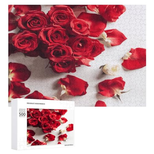 Puzzle 1000 500 300 Teile Personalisierte Fotos Puzzle mit Aufbewahrungstasche Blumen auf Hintergrund Puzzles Herausfordernde Bilderpuzzle Männer Frauen Wohnkultur Holzpuzzles für Familie von JEKYQ