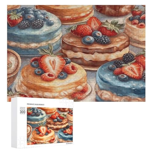 Puzzle 1000 500 300 Teile Personalisierte Fotos Puzzle mit Aufbewahrungstasche Dessert Kuchen Puzzles Herausfordernde Bilderpuzzle Männer Frauen Wohnkultur Holzpuzzles für Familie von JEKYQ