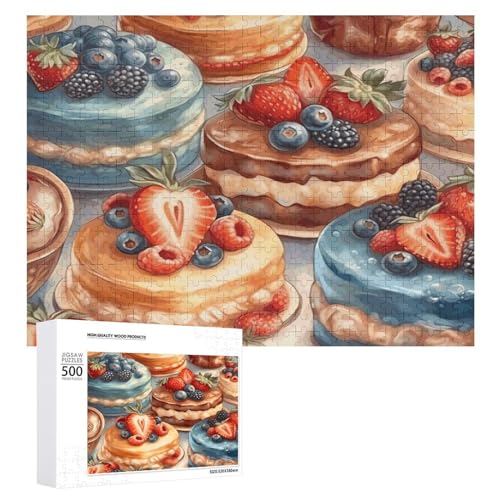 Puzzle 1000 500 300 Teile Personalisierte Fotos Puzzle mit Aufbewahrungstasche Dessert Kuchen Puzzles Herausfordernde Bilderpuzzle Männer Frauen Wohnkultur Holzpuzzles für Familie von JEKYQ