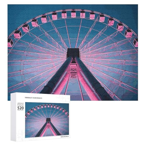 Puzzle 520 Teile Personalisierte Fotos Puzzle mit Aufbewahrungstasche Großes Riesenrad Puzzles Herausfordernde Bilderpuzzle Männer Frauen Wohnkultur Holzpuzzles für Familie von JEKYQ