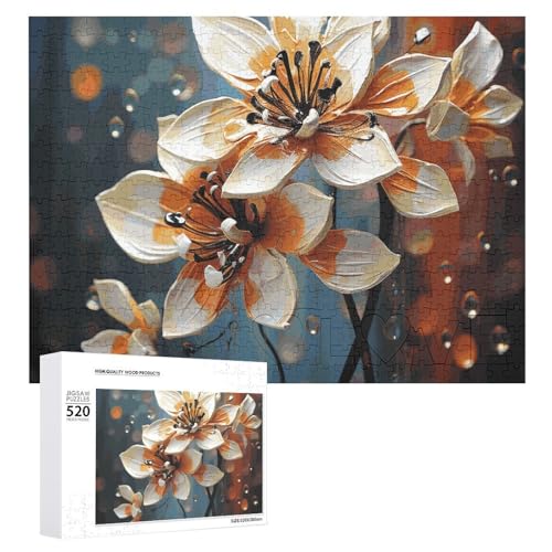 Puzzle 520 Teile Personalisierte Fotos Puzzle mit Aufbewahrungstasche Moderne Blumenpuzzles Herausfordernde Bilderpuzzle Männer Frauen Wohnkultur Holzpuzzles für Familie von JEKYQ